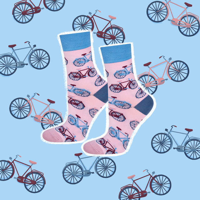 Socken mit Fahrrad-Motiv