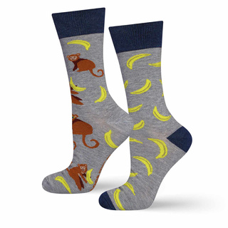 Socken mit Affe und Bananen-Motiv