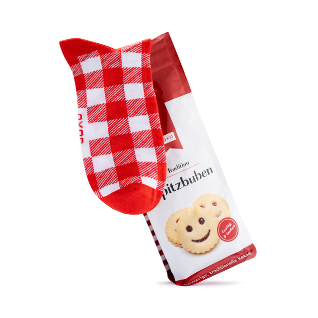 3 Paare von lustigen Socken mit Keksmotiv in einzigartiger Verpackung | Damen-/Herensocken | SOXO