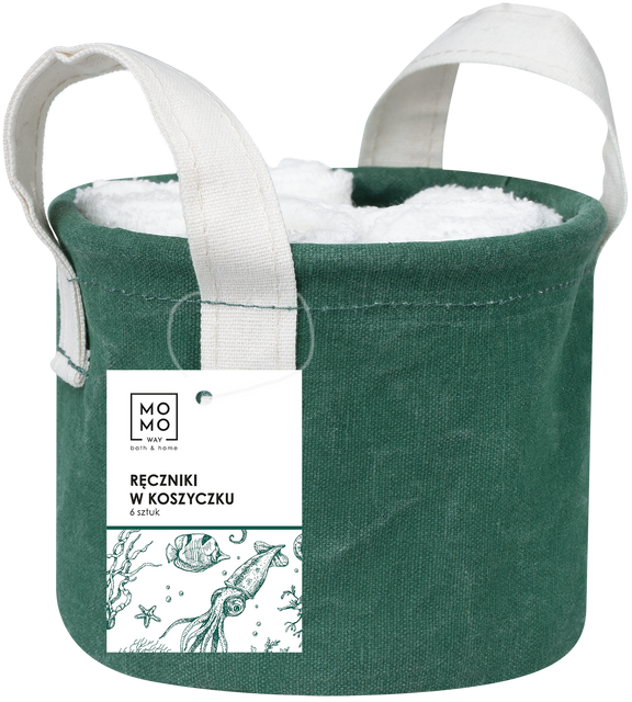 6er set Handtuch im Meereskorb | 30x30 cm | MOMO WAY