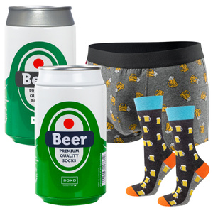 Set mit 1x Herrensocken + 1x Boxershorts | Biermotiv | SOXO