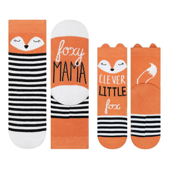 Bunte Set Socken für Mutter und Kind SOXO Baumwollen Fuchs