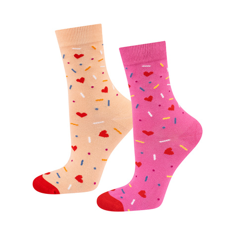 1 Paar von lustigen Socken mit Cupcakemotiv in einzigartiger Verpackung | Damensocken | SOXO