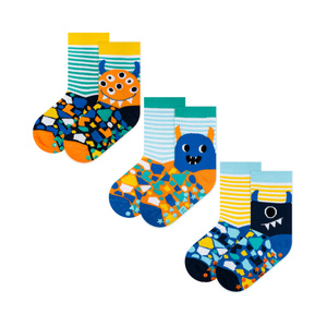 Set mit 3x Kindersocken mit Monstern | SOXO