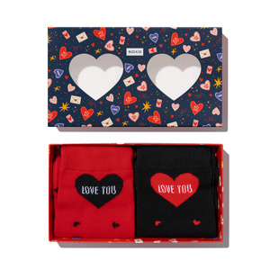 2 Paar von lustige Socken mit Herzmotiv in einzigartiger Verpackung zum Valentinstag | Herrensocken | SOXO