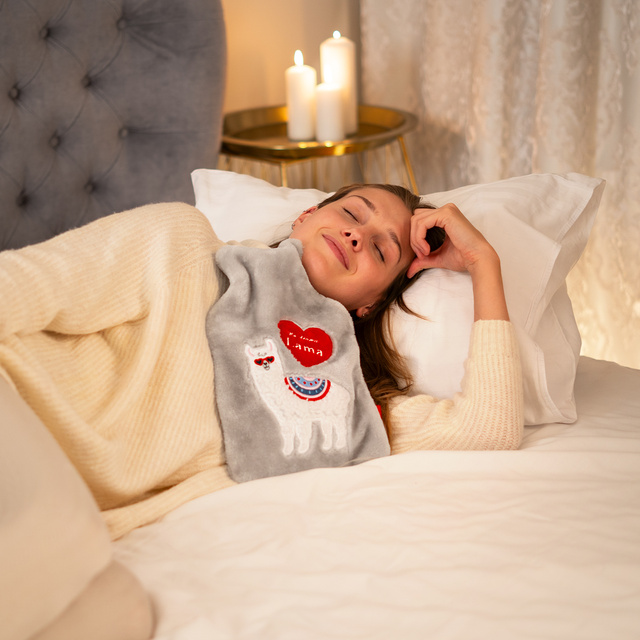 Wärmflasche mit Lama-Bezug 1,8 L