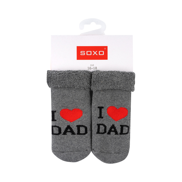 Set mit 3x Bunte Babysocken mit Aufschrift | SOXO