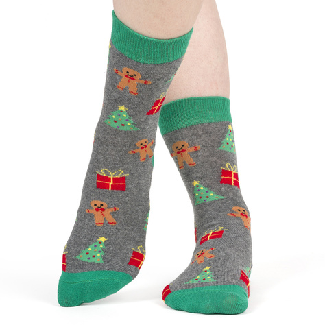 4 Paar von lustigen Socken mit Weihnachtsmotiv in einzigartiger Verpackung | Damensocken | SOXO