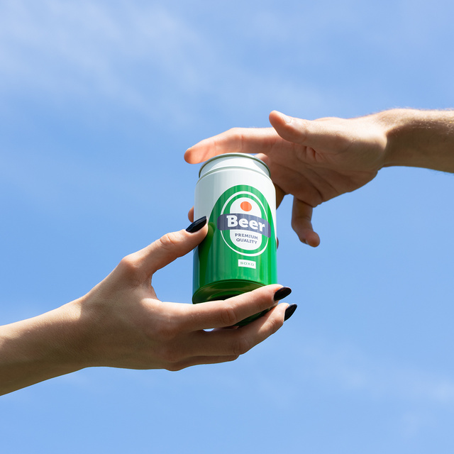 1 Paar von lustigen Socken mit Biermotiv in einzigartiger Verpackung | Herrensocken | SOXO