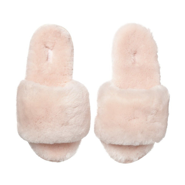 Damen Hausschuhe SOXO Schafwolle rosa Hausschuhe