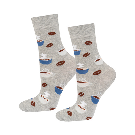 2 Paar von lustigen Socken mit Kaffeemotiv in einzigartiger Verpackung | Damen-/Herrensocken | SOXO