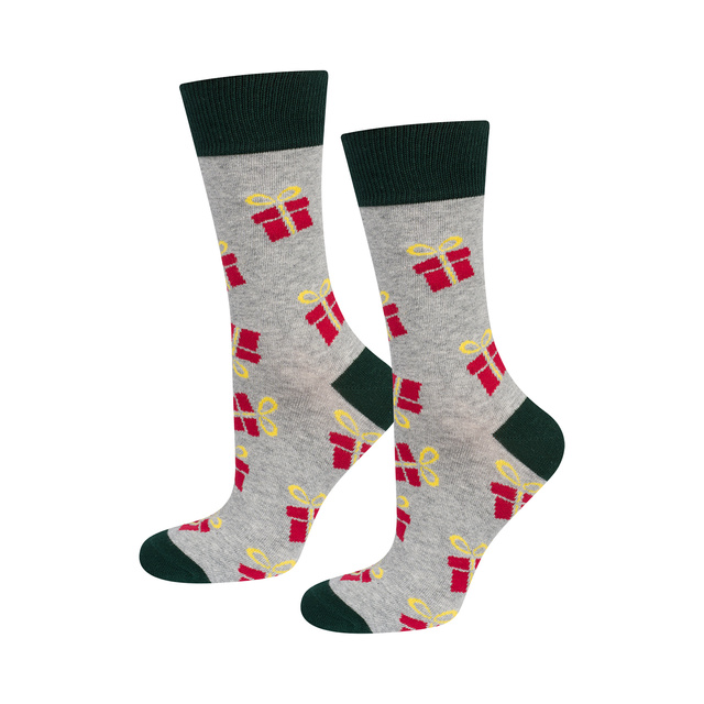 4 Paar von lustigen Socken mit Weihnachtsmotiv in einzigartiger Verpackung | Herrensocken | SOXO