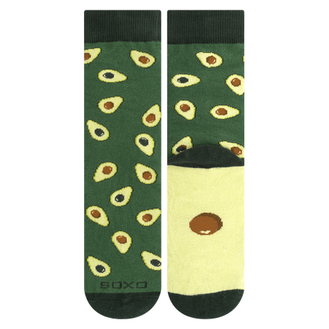 1 Paar von lustigen Socken mit Avocadomotiv in einzigartiger Verpackung | Damen-/Herrensocken | SOXO