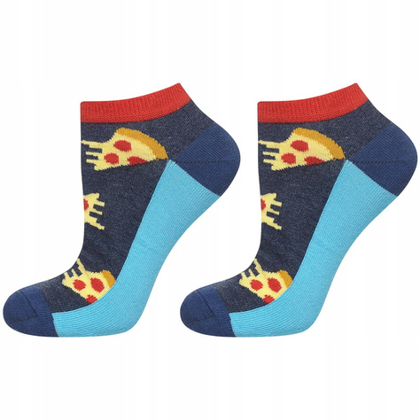 SOXO Set 5 Herren kurze Socken | Bier und Pizza Muster 