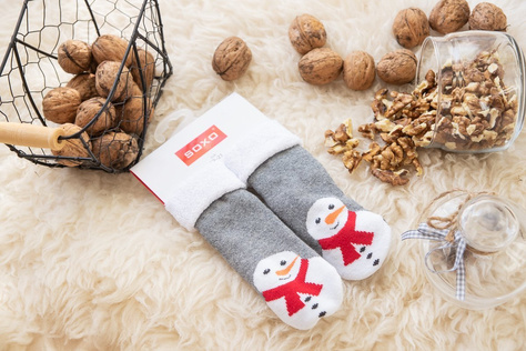 Babysocken SOXO Weihnachts Schneemann