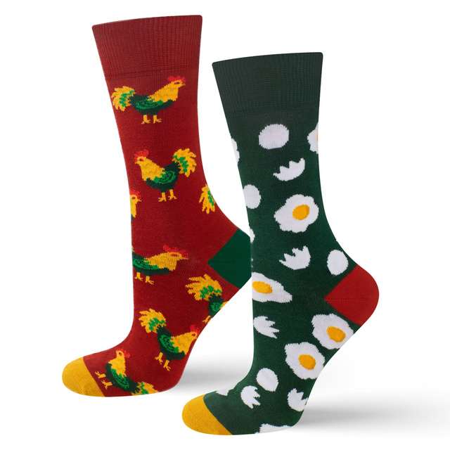 1 Paar von lustige Socken mit Hahn und Eiern | Herrensocken | SOXO