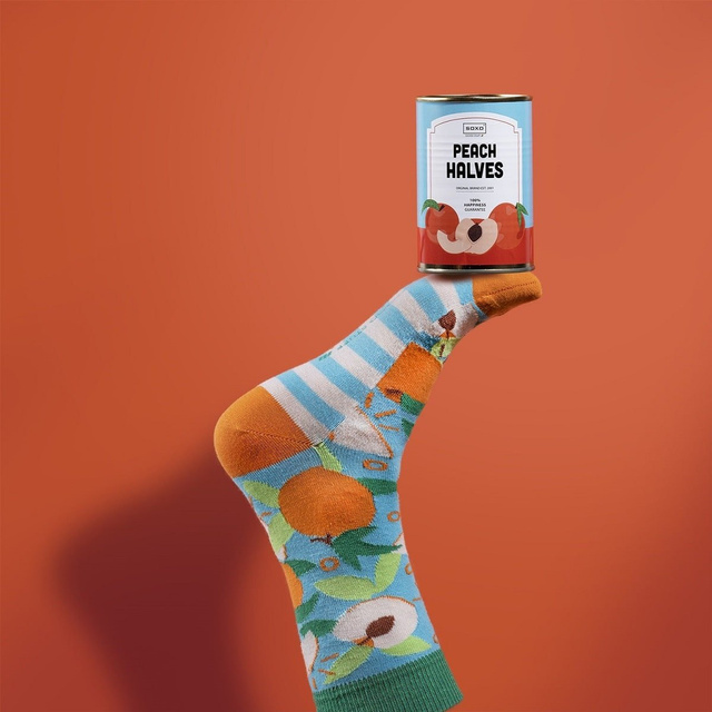 Socken mit Peach-Motiv in Dose