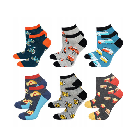  Set mit 6x lustigen Kurze Herrensocken Verschiedene Designs  | SOXO 