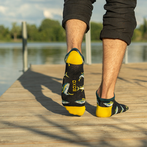 1 Paar von lustigen Socken mit Thunfischmotiv in einzigartiger Verpackung | Herrensocken | SOXO