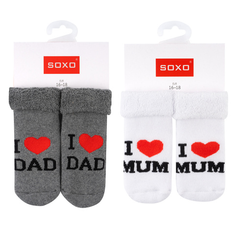 Set mit 2x Bunte Babysocken mit Aufschrift | SOXO