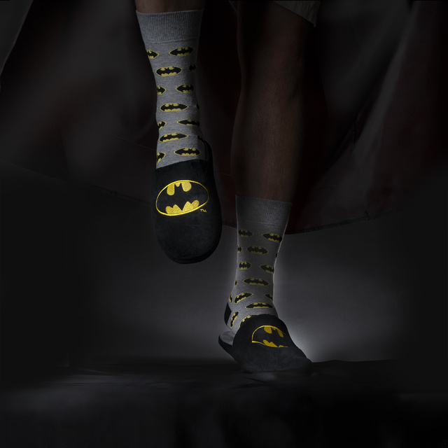 Set Socken + Hausschuhe mit Batman-Motiv