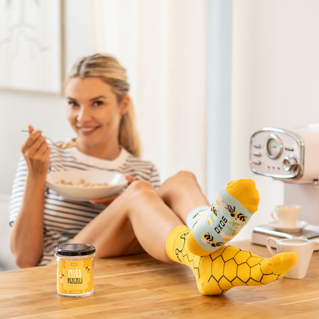 Bunte Frauensocken SOXO GOOD STUFF Honig im Glas