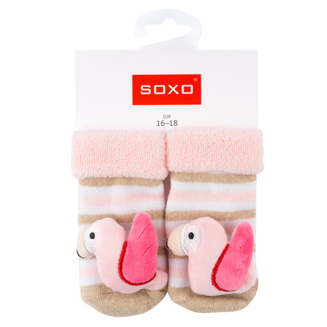 Set mit 3x Bunte Babysocken mit Rassel | SOXO