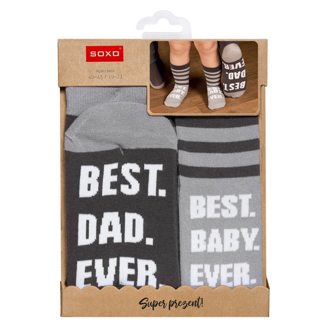 Bunte Set Socken für Vater und Kind SOXO Baumwollen Geschenk 