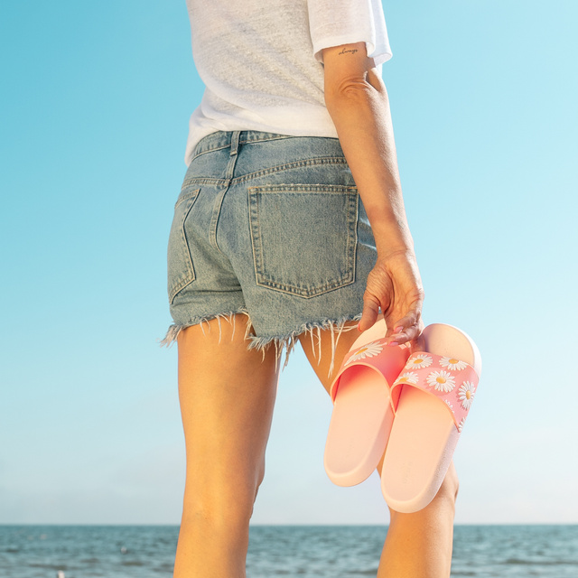 SOXO Strand Latschen unisex | Gänseblümchen Muster