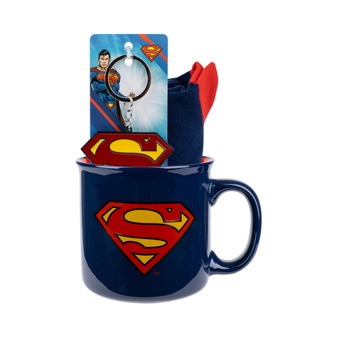 Superman-Set Tassensocken und Schlüsselanhänger