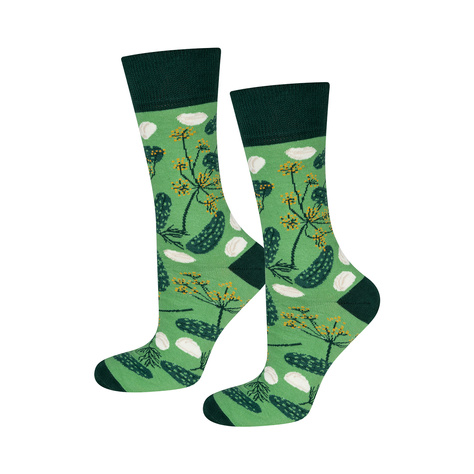 1 Paar lustige Socken mit dem Motiv von Cornichons im einem Glas | Damen-/Herrensocken | SOXO