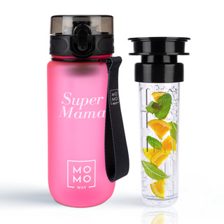 Wasserflasche mit Fruchteinsatz, rosa | BPA free | Tritan | MOMOWAY