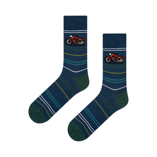Socken mit Motorrad-Motiv