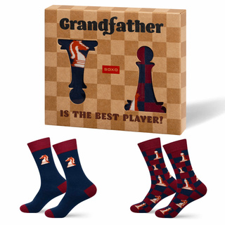 Socken mit Schach-Motiv 2er-Pack