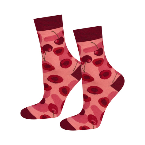 1 Paare von lustigen Socken mit Cherry jammotiv in einem Glas | Damensocken | SOXO