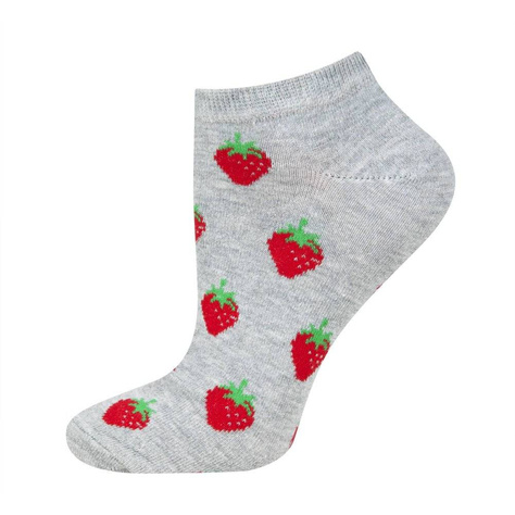 SOXO Set 3 Damen kurze Socken | Wassermelone und Erdbeere Muster