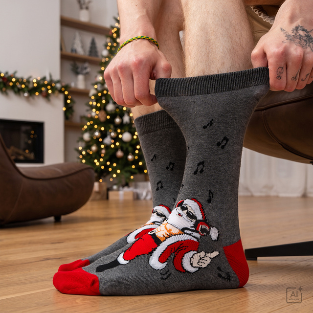 Socken mit Frecher Weihnachtsmann DJ 3er-Pack