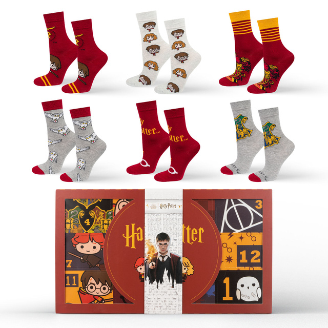 Adventskalender mit Socken Harry Potter 6er-Pack