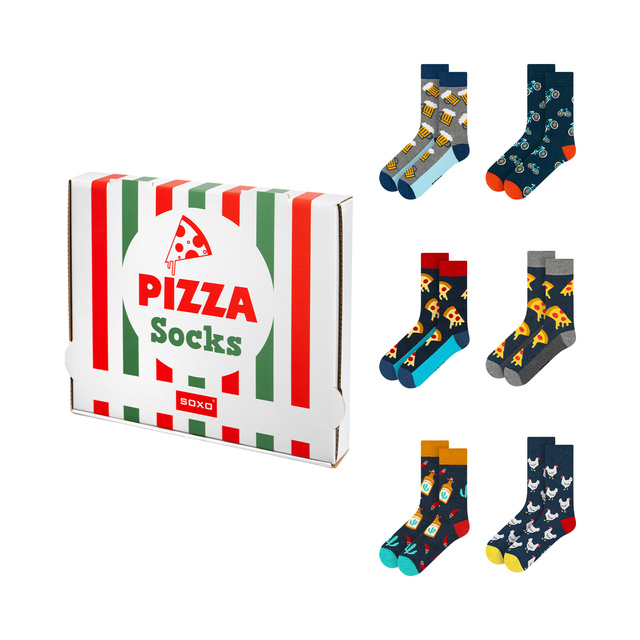Socken mit Pizza-Motiv 6er-Pack