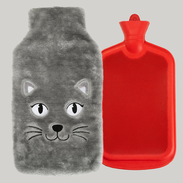 Wärmflasche mit Katzenbezug 3,5 l