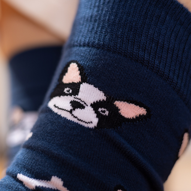 Socken mit Hund-Motiv