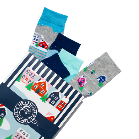 5 Paar von lustigen Socken mit Weihnachtenmotiv in einzigartiger Verpackung | Damensocken | SOXO