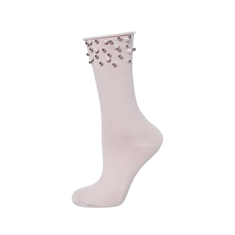 Klassische Damen Socken SOXO mit Perlen Baumwollen Geschenk