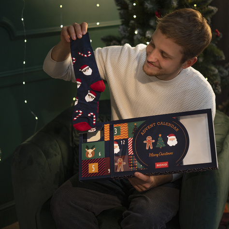 Adventskalender | Geschenkidee für Ihn | Nikolaustag | Set aus 6x SOXO Herrensocken