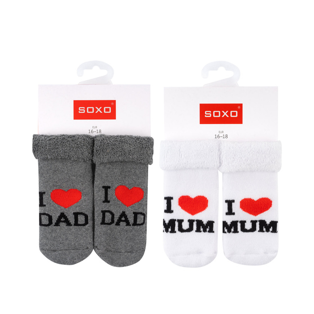 Set mit 2x Bunte Babysocken mit Aufschrift | SOXO