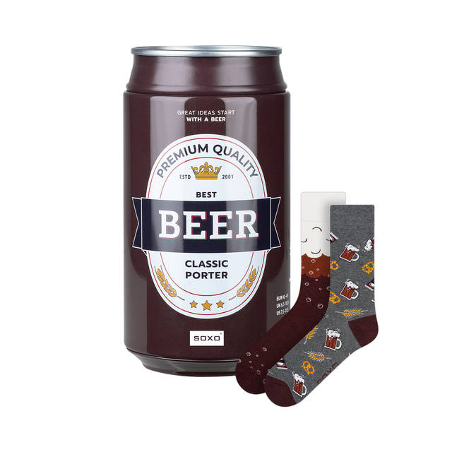 Socken mit Bier-Motiv in Dose Classic Porter
