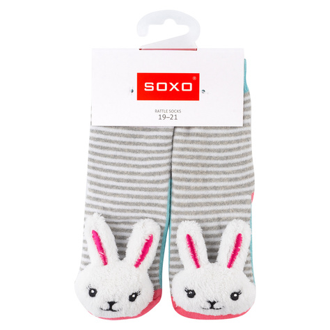 Set mit 2x Bunte Babysocken mit Rassel | SOXO