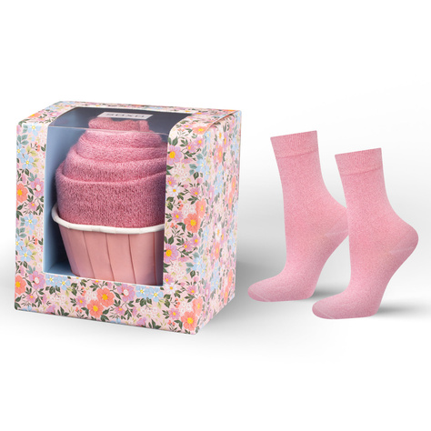 1 Paare von lustigen Socken mit Cupcakemotiv in einzigartiger Verpackung | Damensocken | SOXO