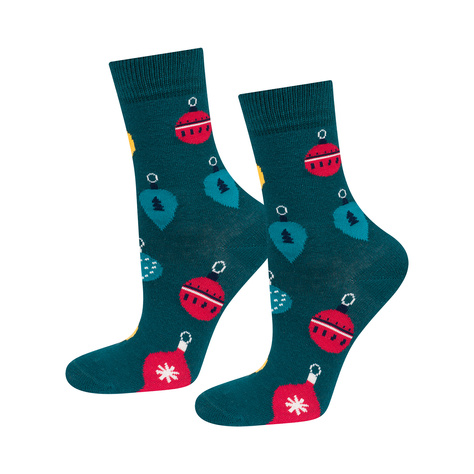 4 Paare von lustigen Socken mit Weihnachtsmotiv in einzigartiger Verpackung | Damensocken | SOXO