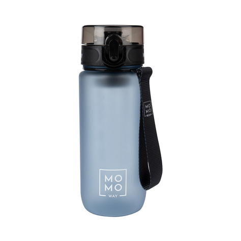 MOMO WAY Wasserflasche 0.6L grau | Geschenkidee | BPA free | Tritan